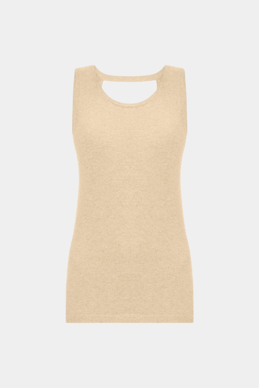 Бежевий трикотажний топ TAW242508 KATERINA KVIT