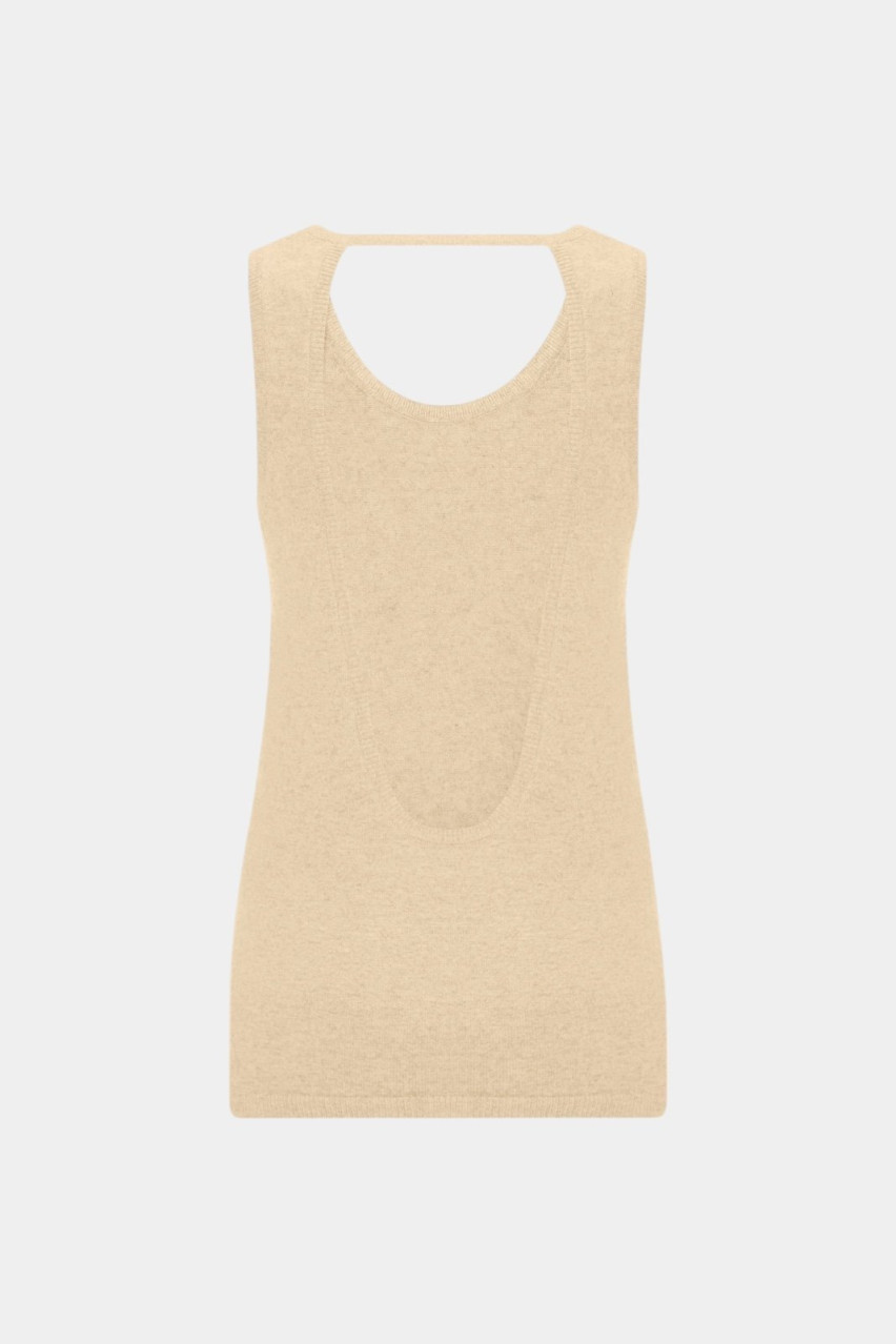 Бежевий трикотажний топ TAW242508 KATERINA KVIT