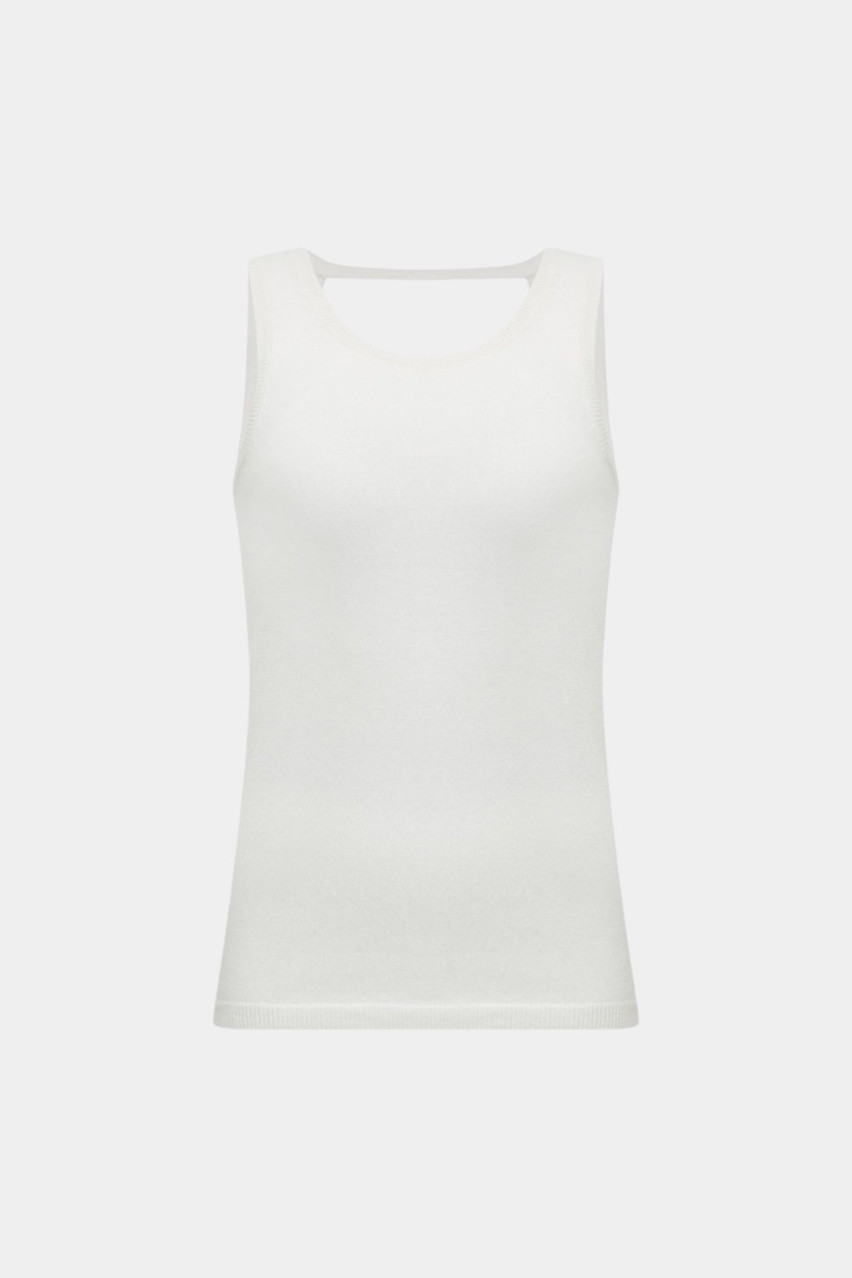 Белый трикотажный топ TAW242508 KATERINA KVIT