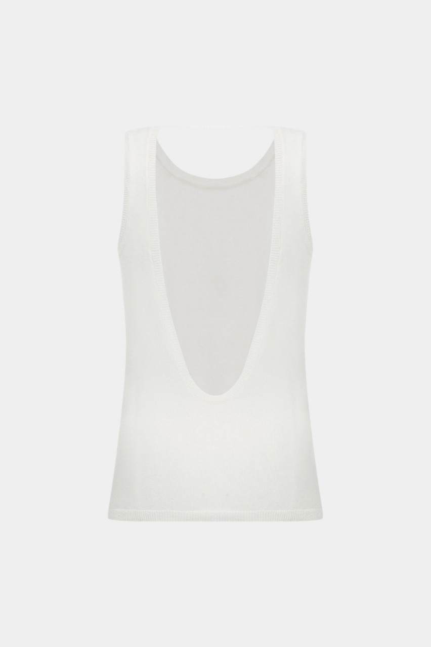 Белый трикотажный топ TAW242508 KATERINA KVIT