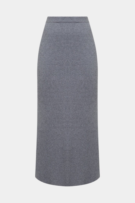 Серая вязаная юбка
