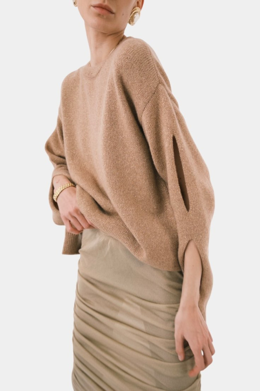 Бежевий светр з відкритою спиною SAW242504 KATERINA KVIT