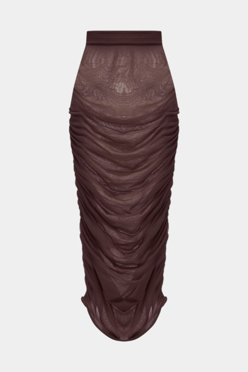 Шоколадная вязаная юбка UAW242509 KATERINA KVIT