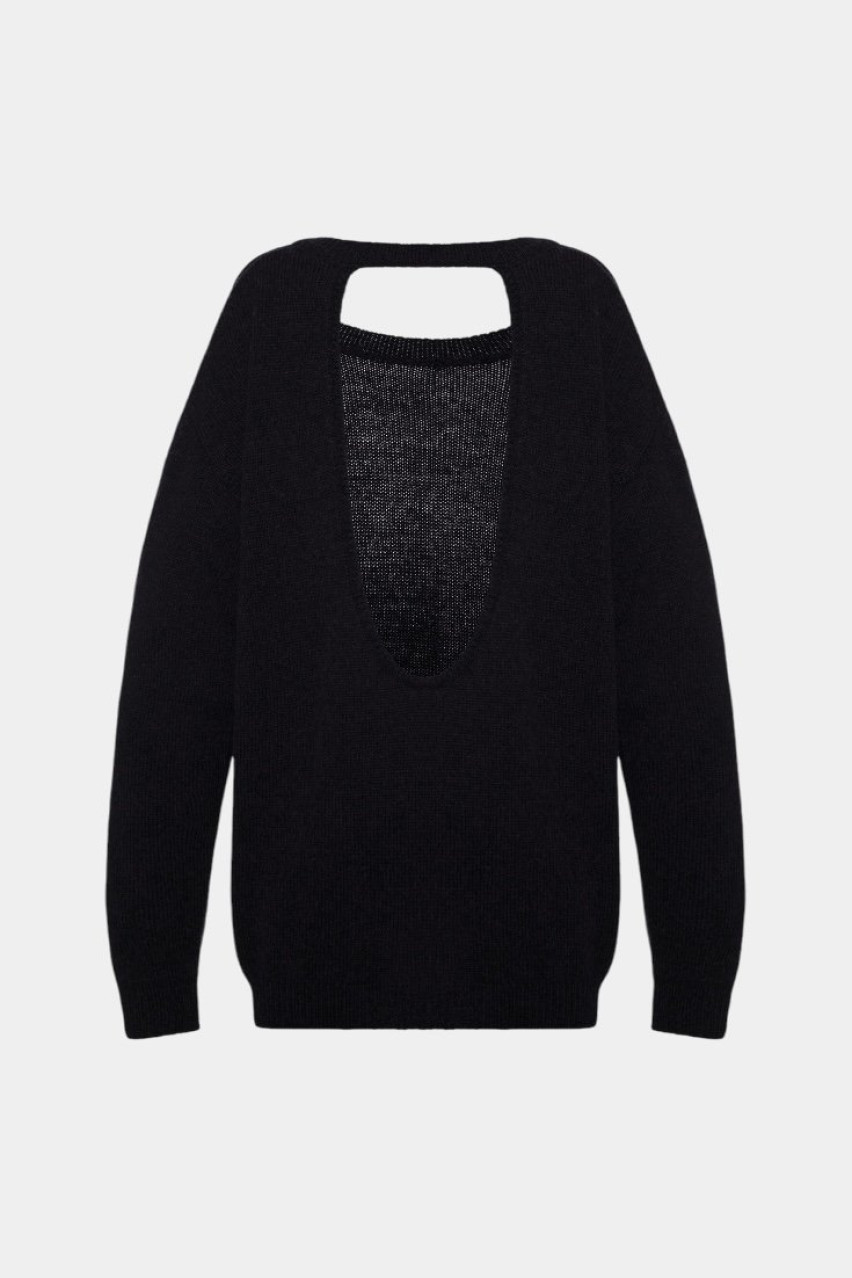 Чорний светр з відкритою спиною SAW242504 KATERINA KVIT