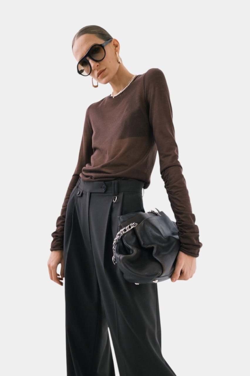 Шоколадный джемпер вязаный SAW242503 KATERINA KVIT