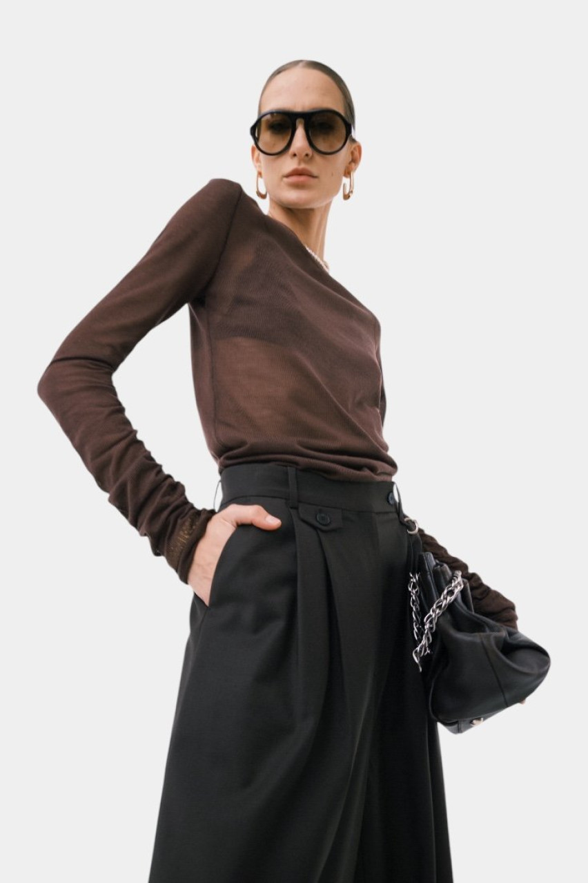 Шоколадный джемпер вязаный SAW242503 KATERINA KVIT