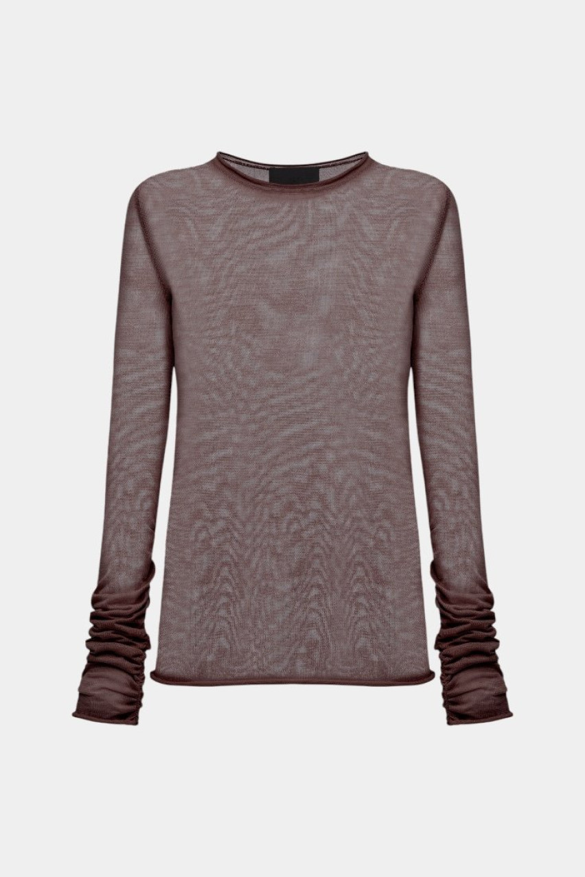 Шоколадный джемпер вязаный SAW242503 KATERINA KVIT