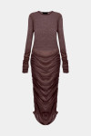 Шоколадна сукня максі з драпіруванням