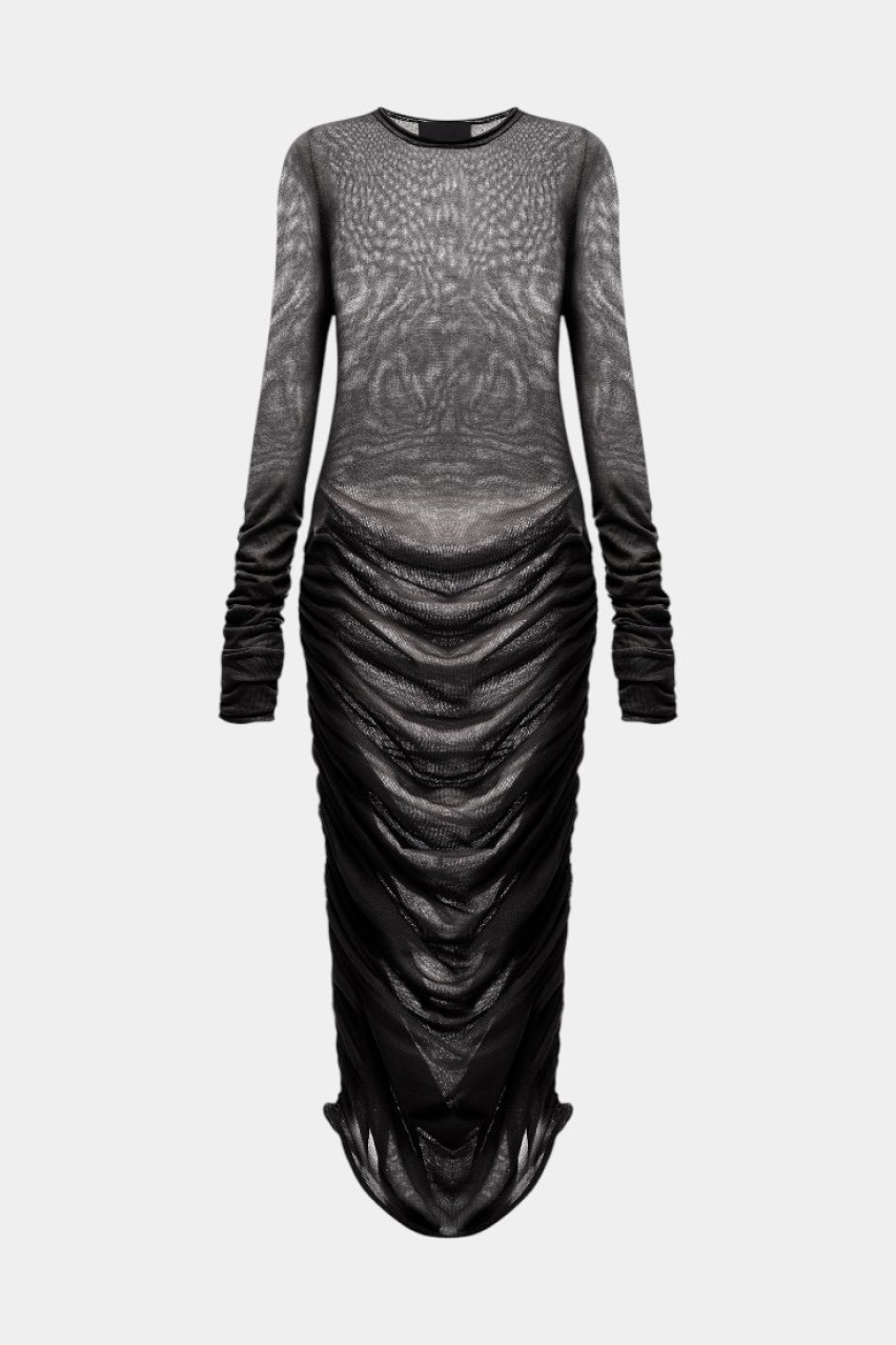 Чорна сукня максі з драпіруванням PAW242503 KATERINA KVIT