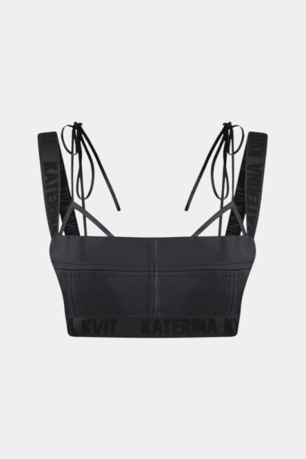 Черный кожаный топ