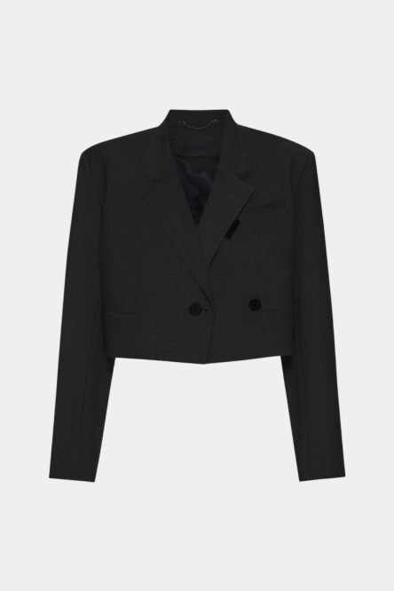 Чорний вкорочений піджак