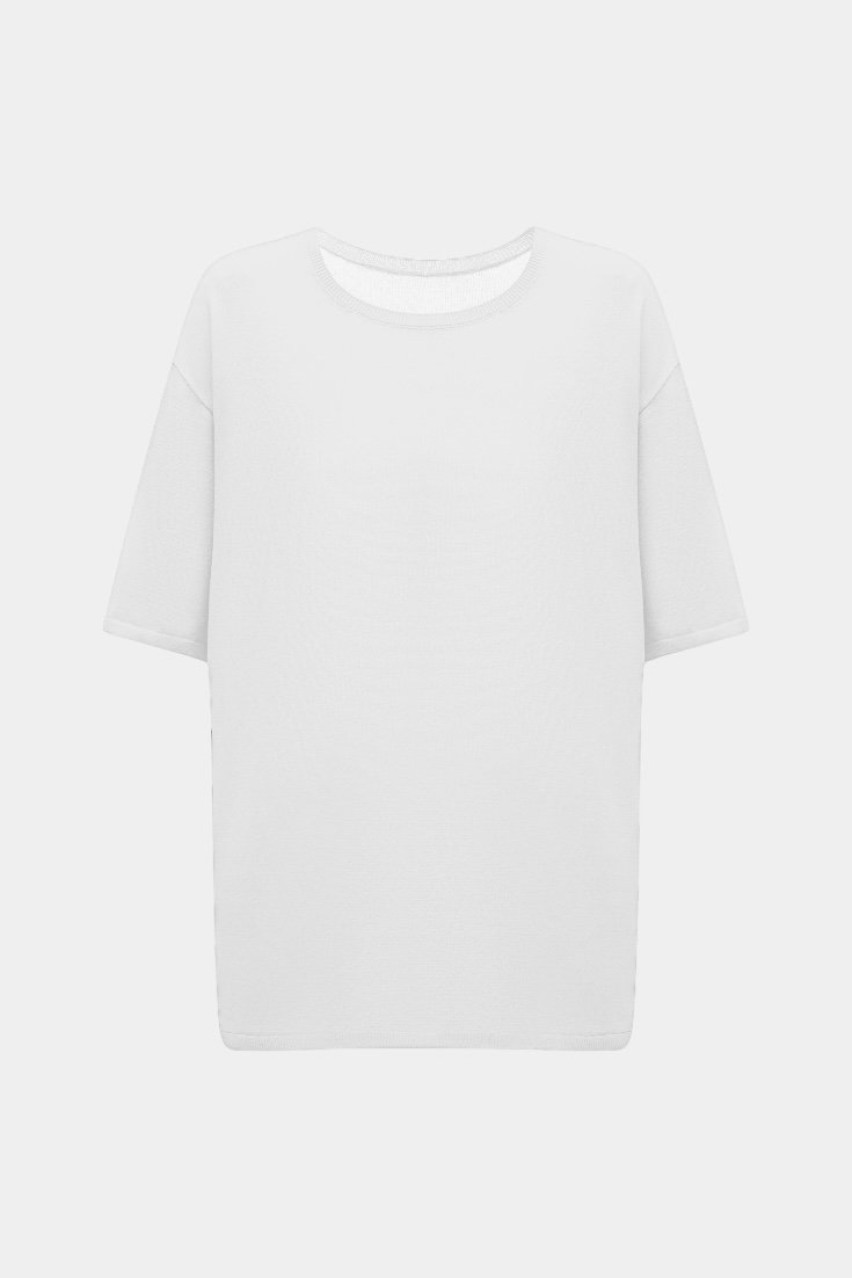 Біла трикотажна футболка TSS250009 KATERINA KVIT