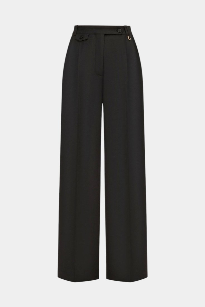 Черные брюки широкого кроя BSS250001 KATERINA KVIT