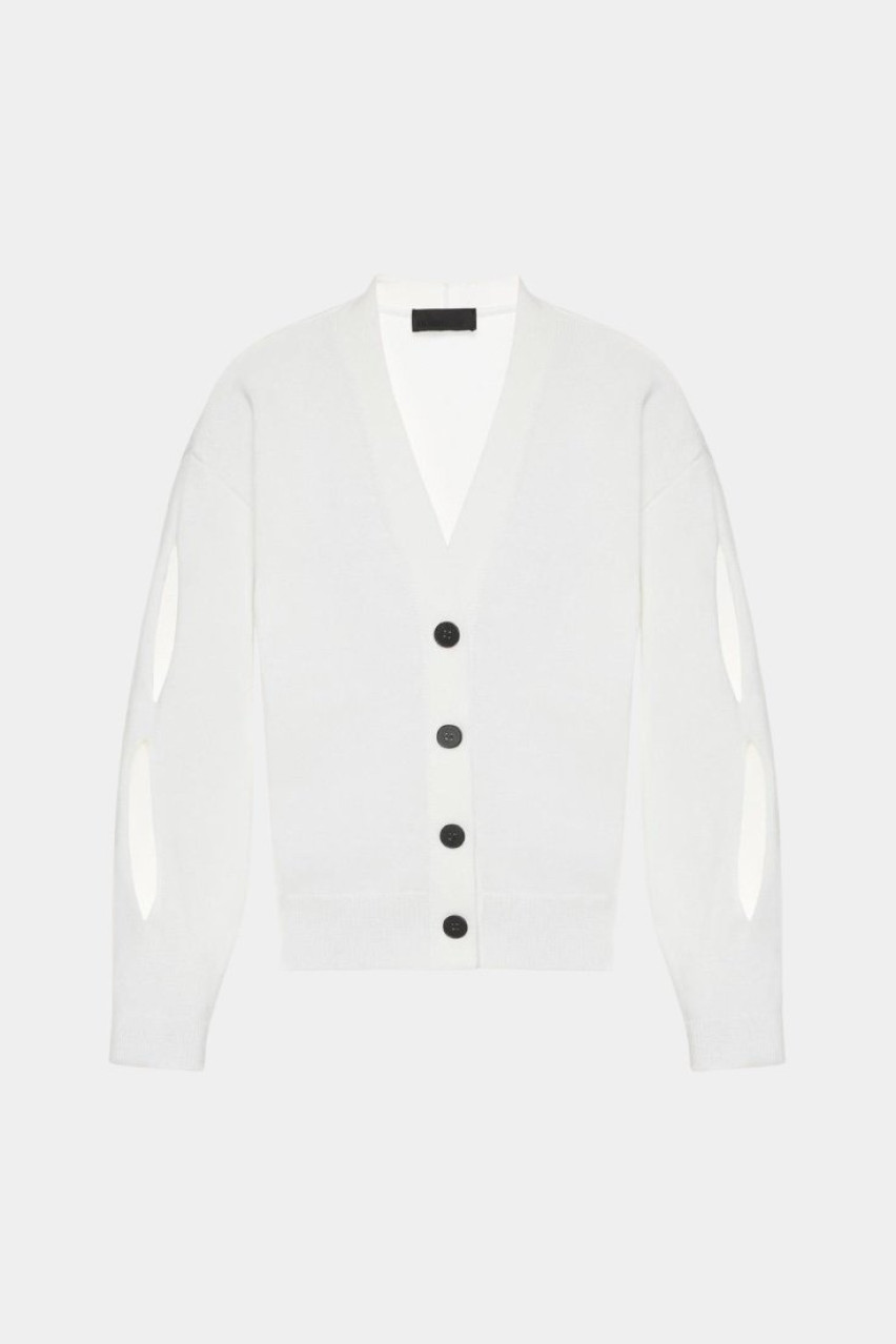 Білий кардиган GSS250002 KATERINA KVIT