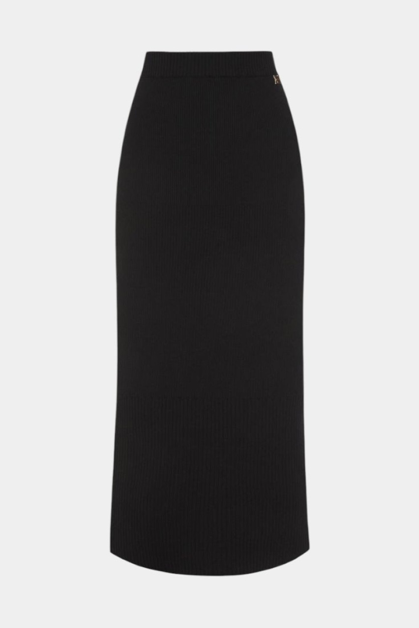 Черная вязаная юбка USS250009 KATERINA KVIT
