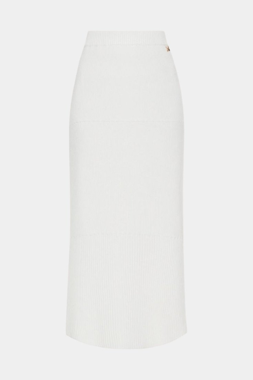 Белая вязаная юбка USS250009 KATERINA KVIT