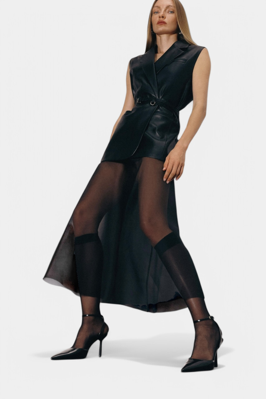 Чорна шовкова спідниця USS250007 KATERINA KVIT