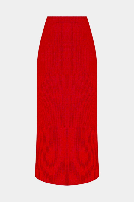 Червона вʼязана спідниця