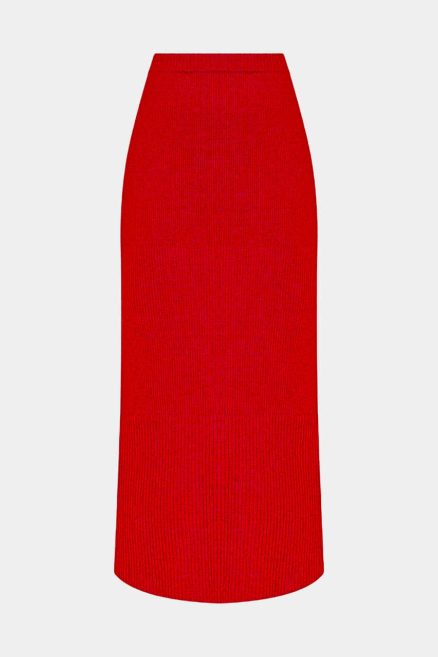 Червона вʼязана спідниця USS250009 KATERINA KVIT