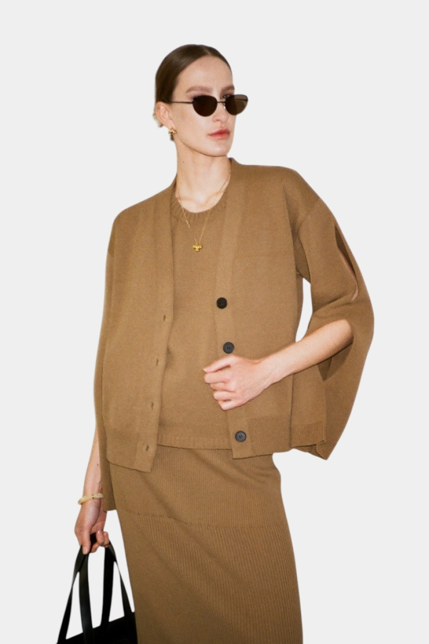 Бежевий кардиган GSS250002 KATERINA KVIT