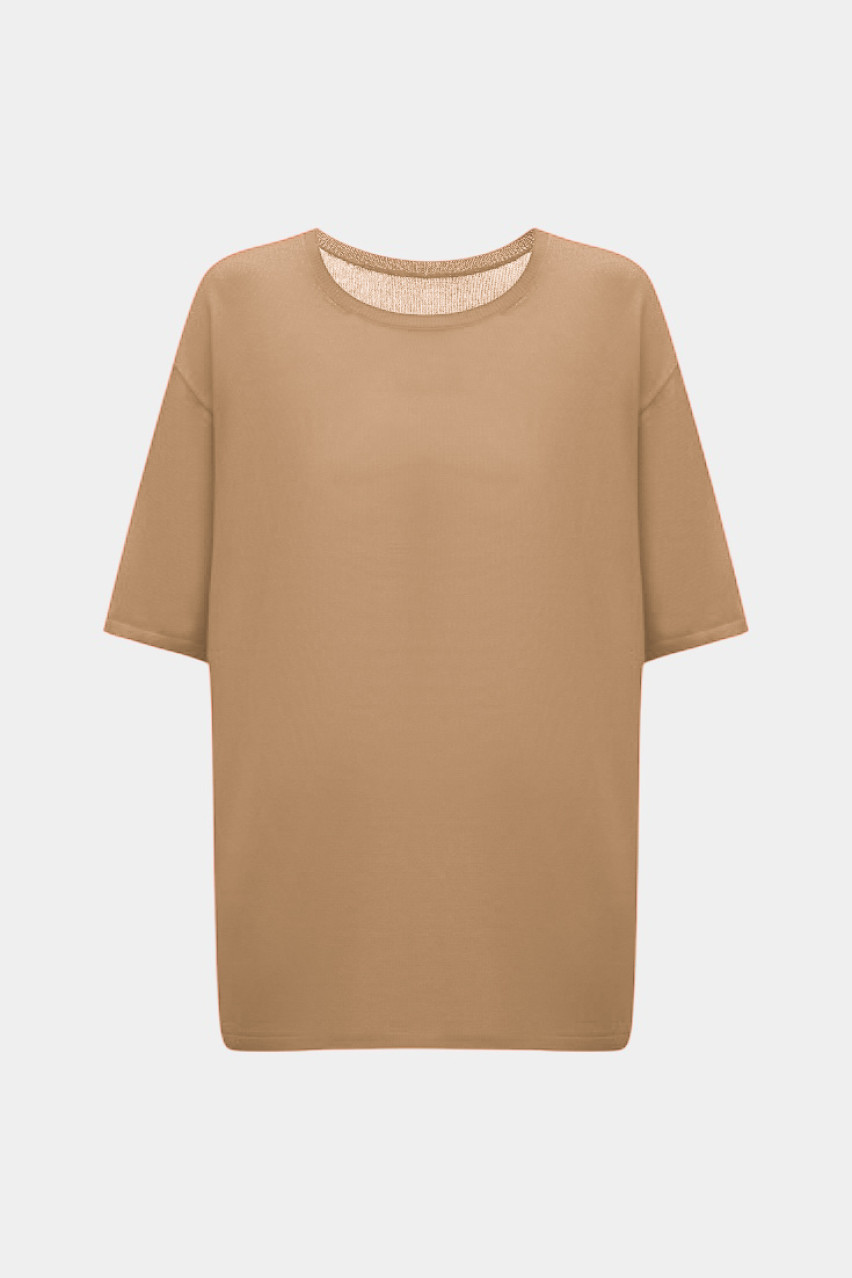 Бежева трикотажна футболка TSS250009 KATERINA KVIT