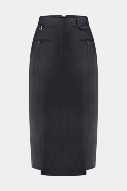 Черная мидисюбка Croco