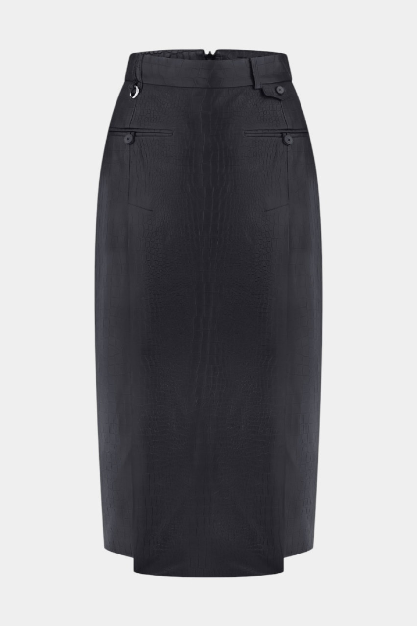 Черная мидисюбка Croco USS250005 KATERINA KVIT