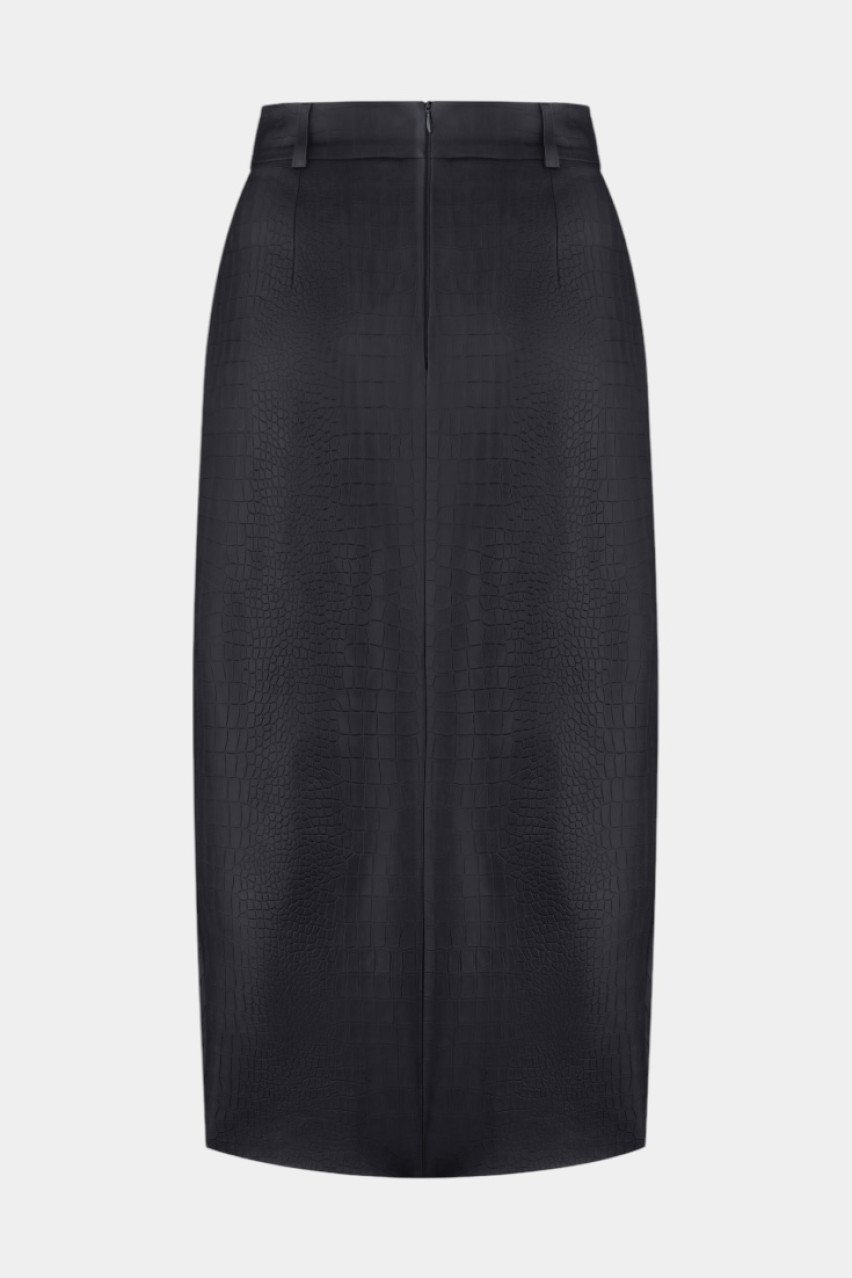 Черная мидисюбка Croco USS250005 KATERINA KVIT