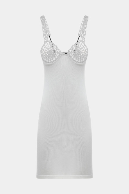 Біла трикотажна сукня