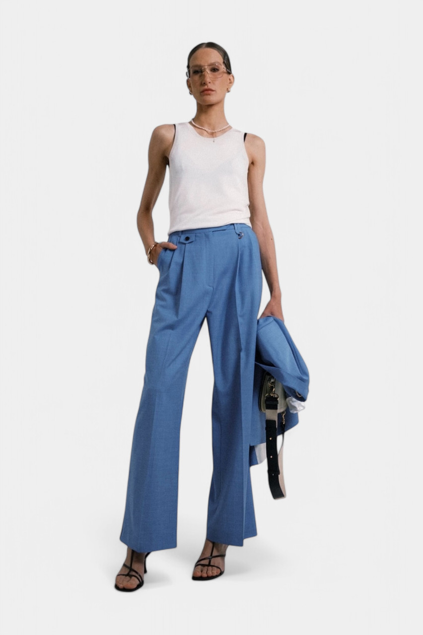 Біла вʼязана майка з відкритою спиною TSS250008 KATERINA KVIT