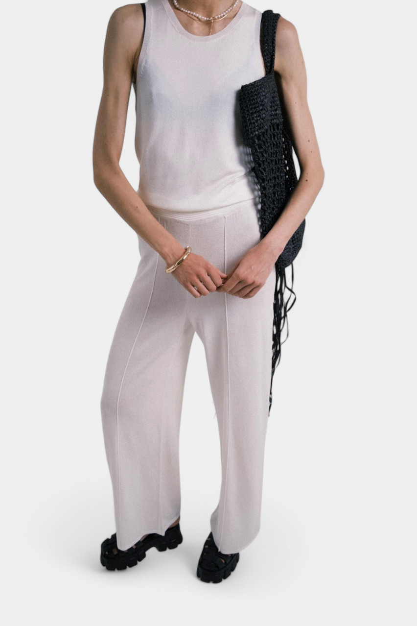 Біла вʼязана майка TSS250007 KATERINA KVIT