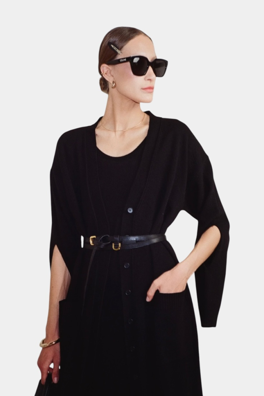 Чорний подвійний шкіряний пояс BeltSS250001 KATERINA KVIT