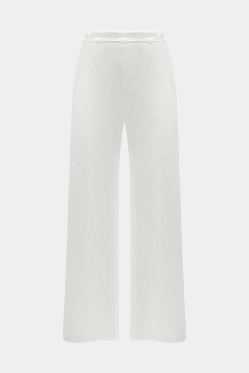 Білі трикотажні брюки BSS250012 KATERINA KVIT