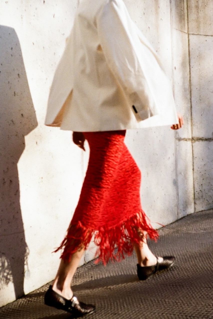 Червона трикотажна спідниця ручної роботи USS250008 KATERINA KVIT