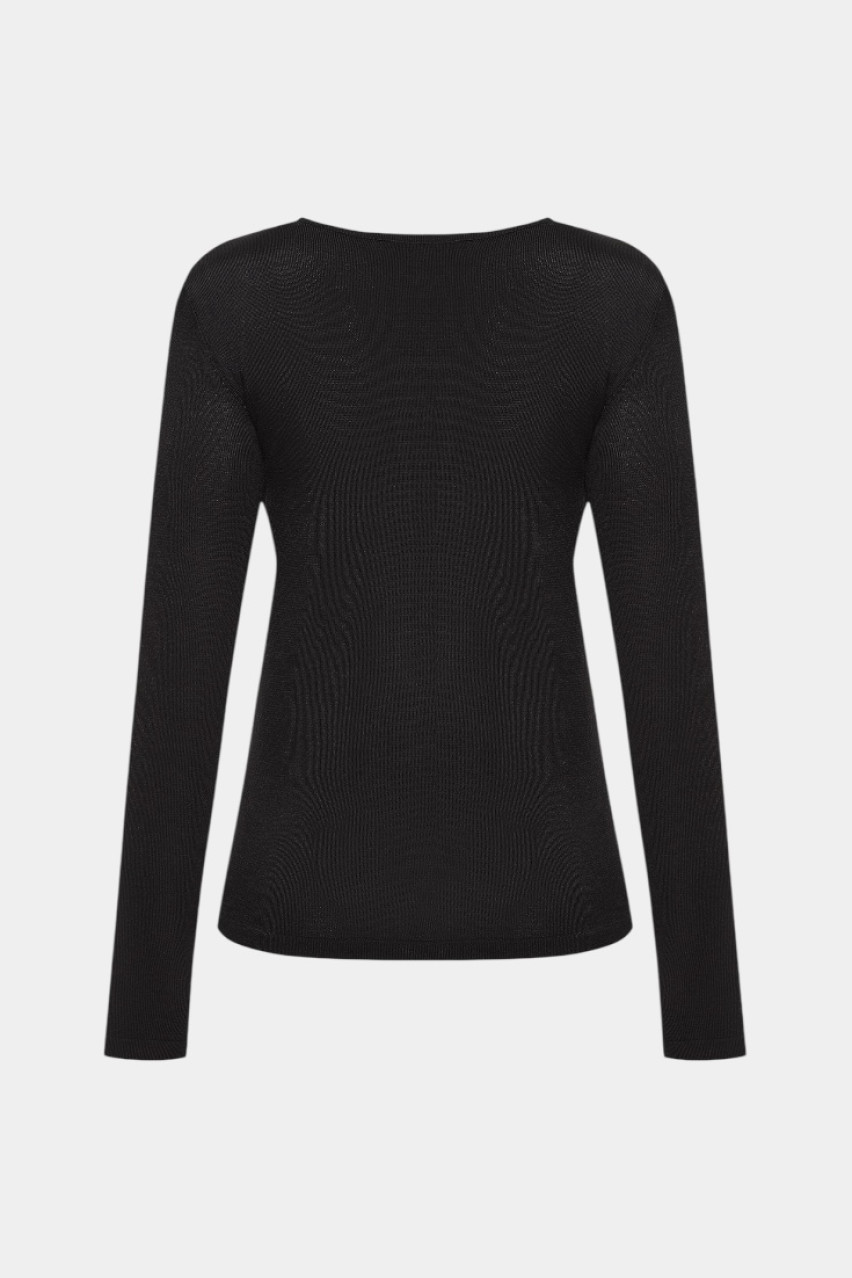 Черный вязаный кардиган GSS250003 KATERINA KVIT