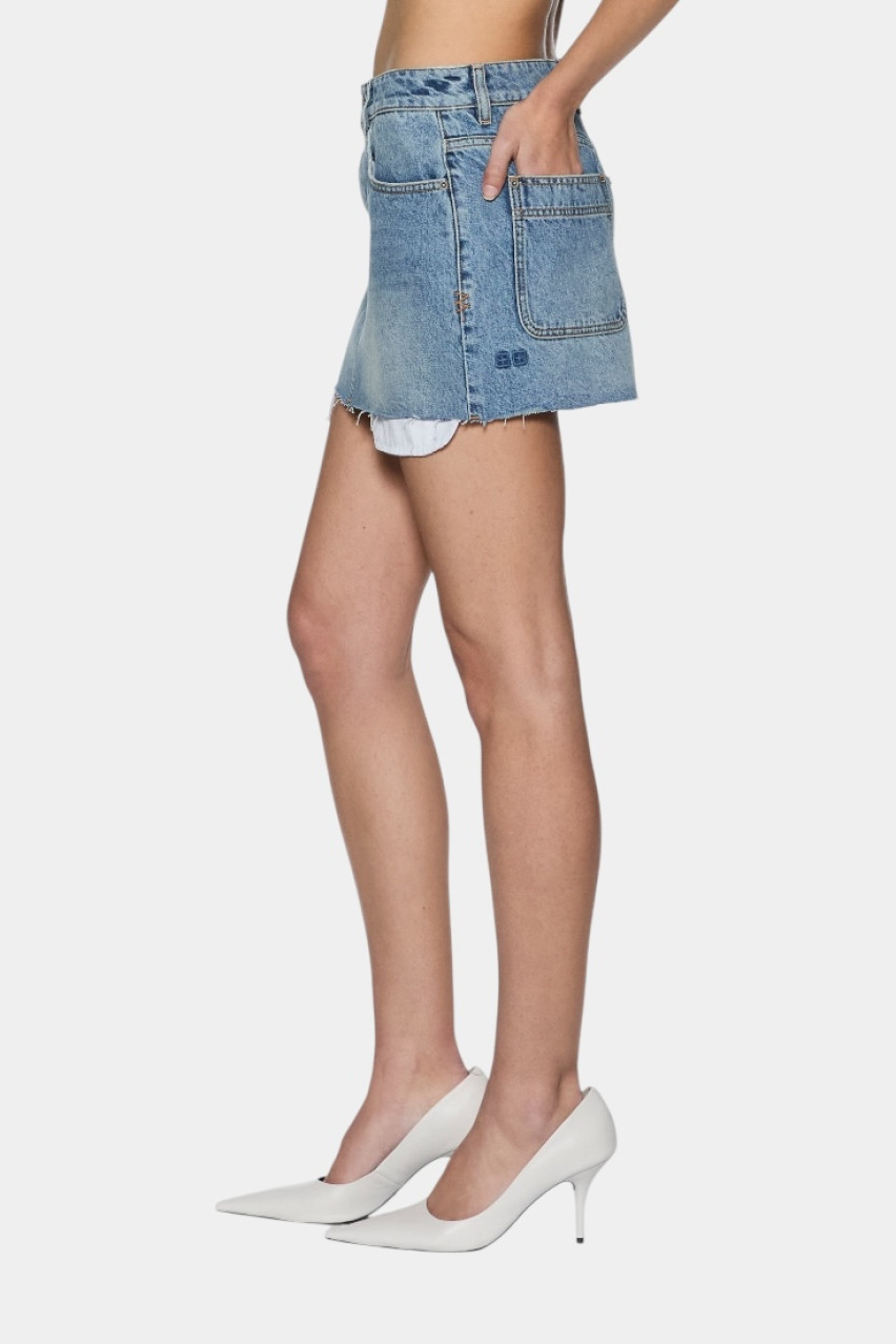 Синяя джинсовая мини-юбка Low Rider Swept WSP25SK002 Ksubi