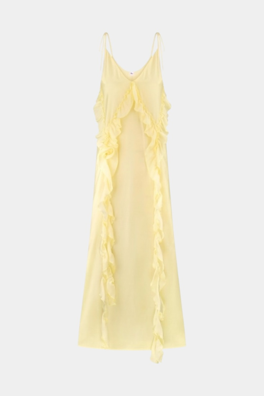 Желтое платье Fiesta в стиле бохо LALOCA