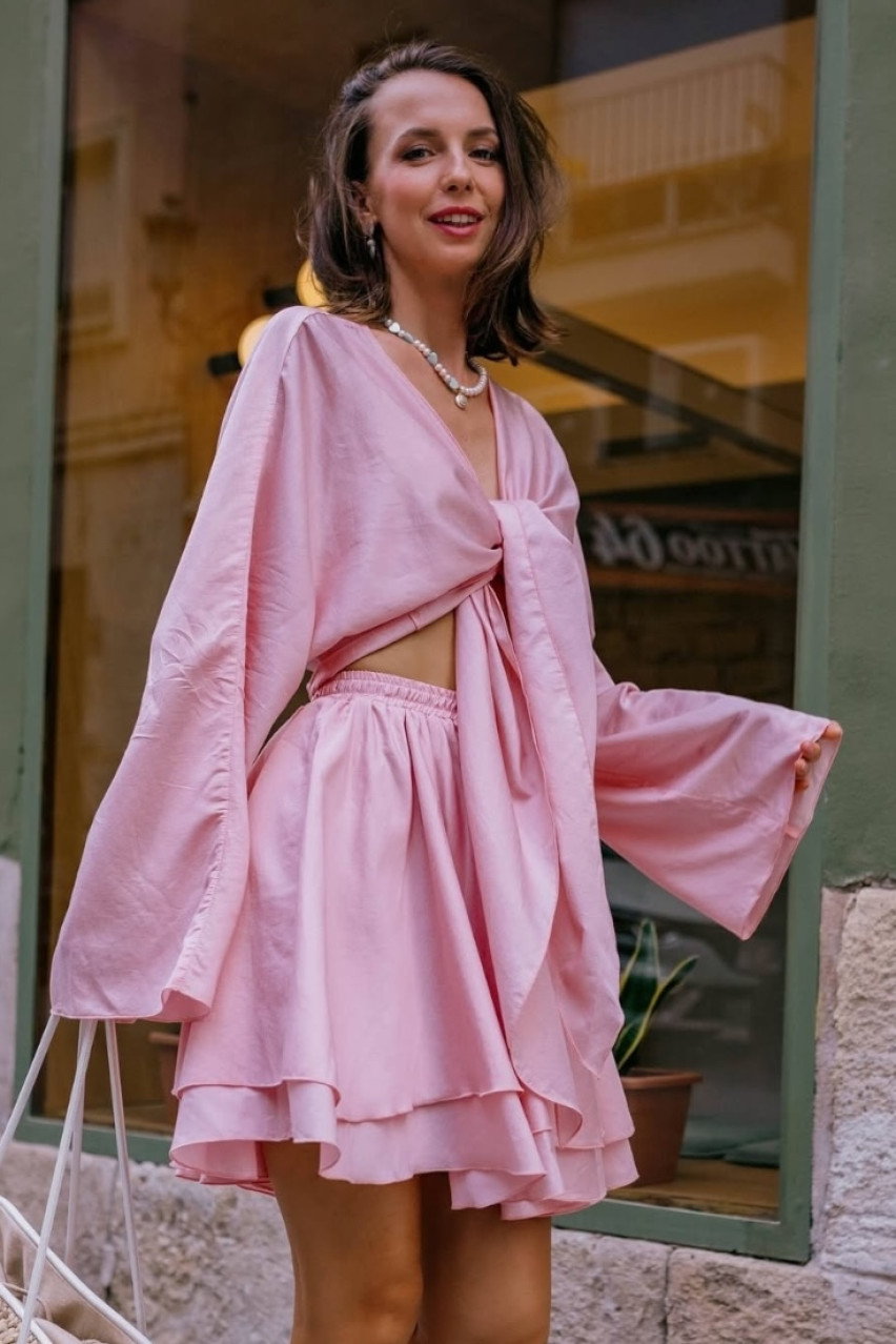 Рожевий костюм La Isla з топом та спідницею LALOCA