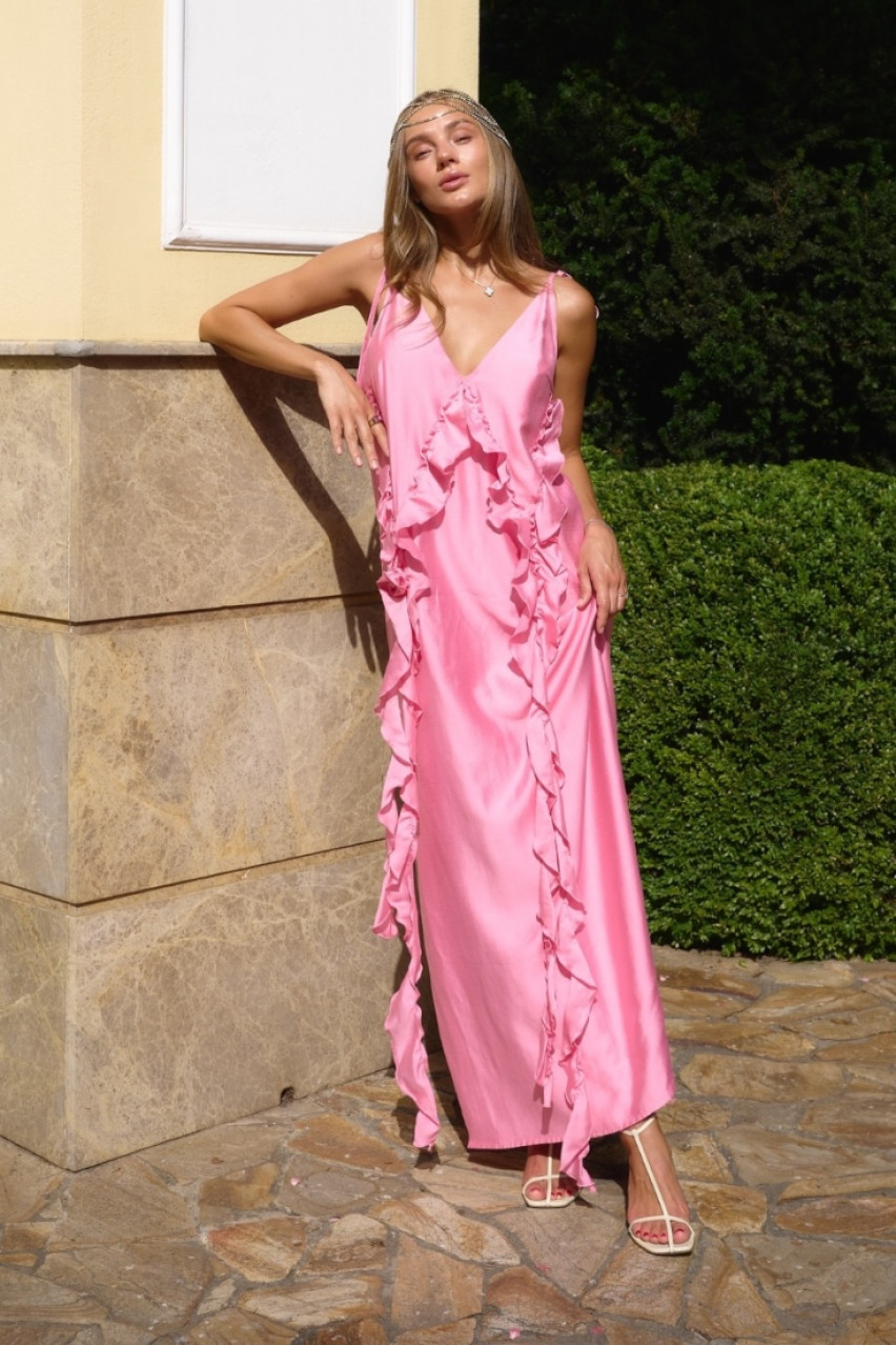 Рожева сукня Fiesta в стилі бохо LALOCA