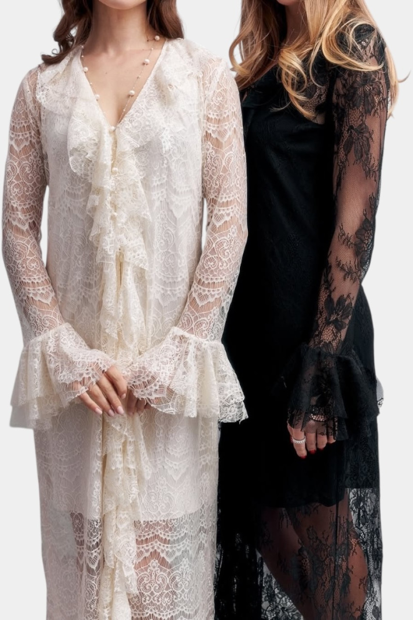 Молочна мереживна сукня Bella LALOCA