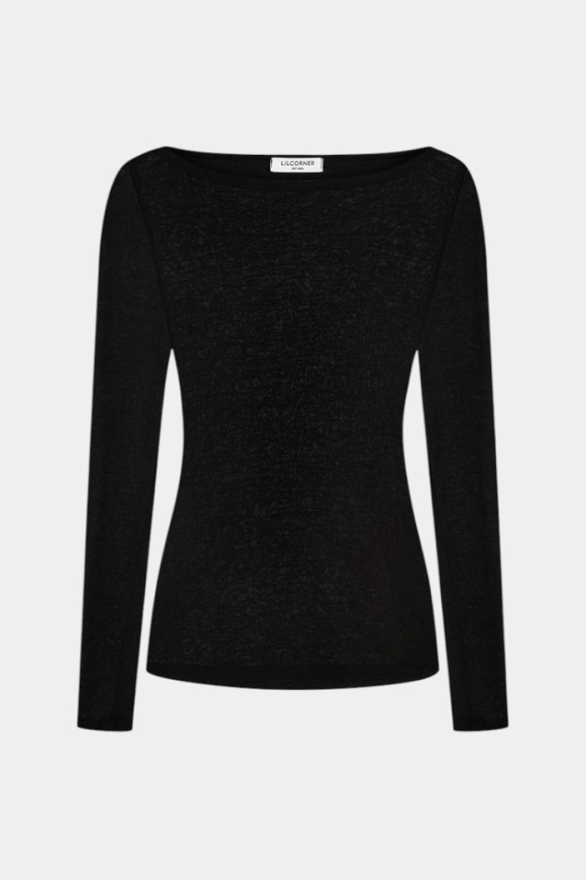 Чорний лонгслів LILCORNER