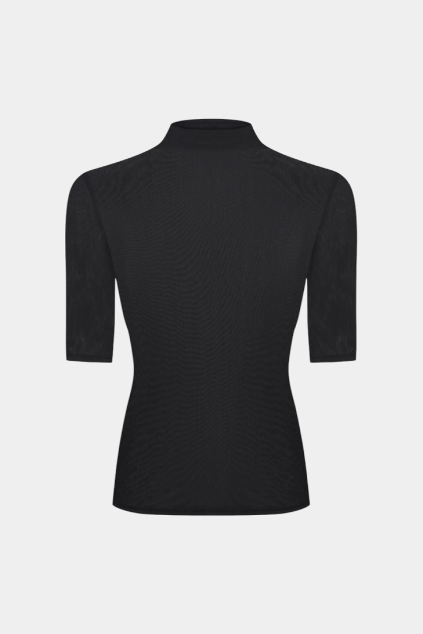 Черный джемпер с короткими рукавами LILCORNER
