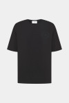 Чорна базова футболка з логотипом в тон