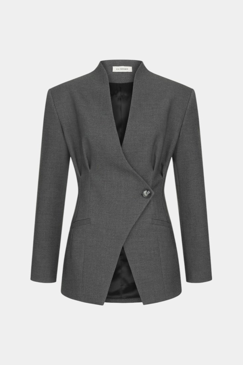 Сірий асиметричний жакет 134 LILI MAGER