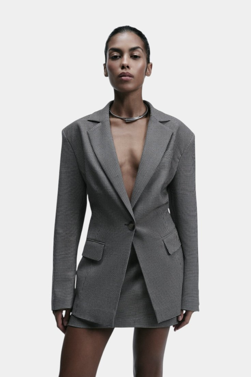 Коричневый жакет в клетку 151 LILI MAGER