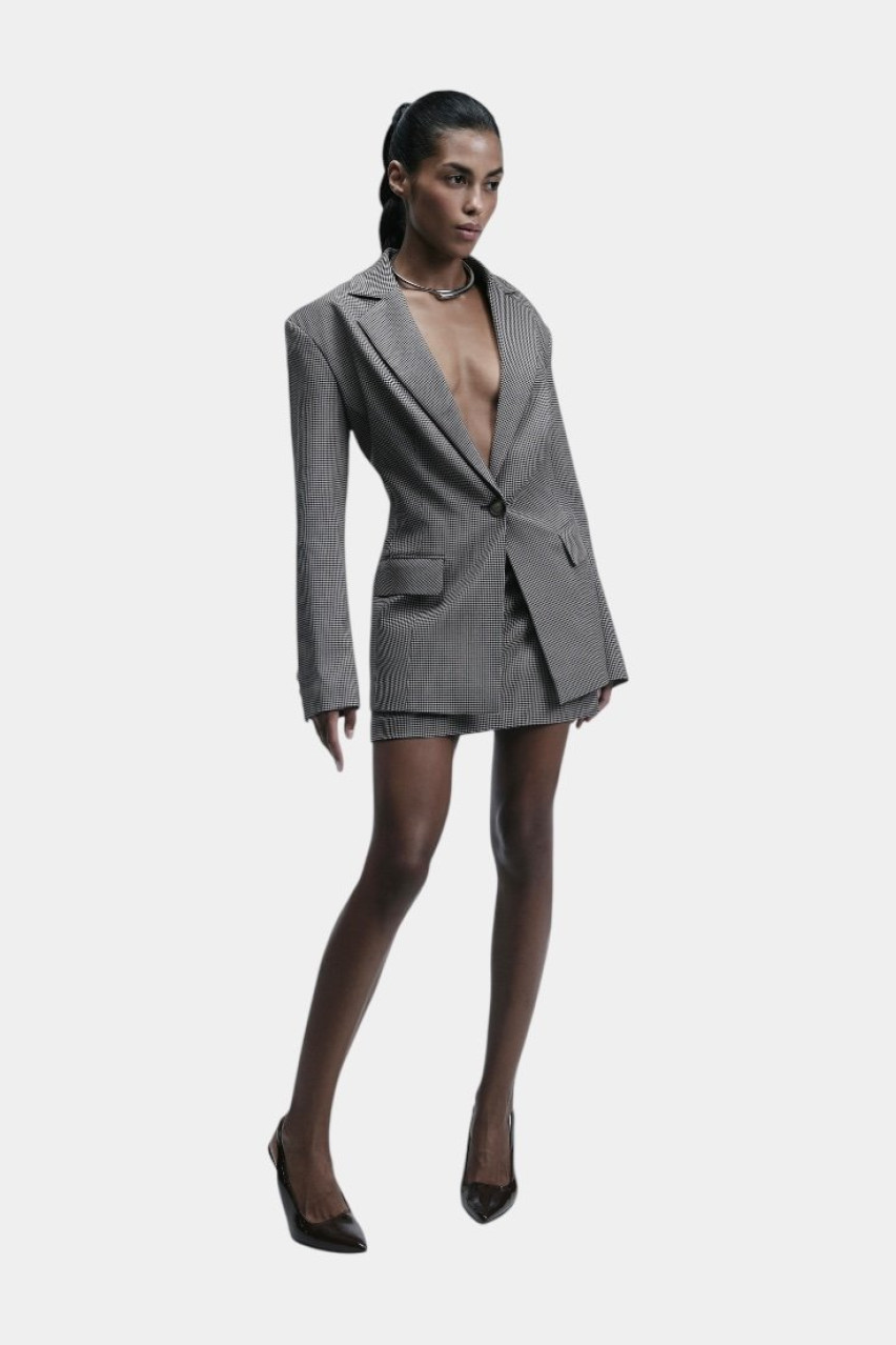 Коричневый жакет в клетку 151 LILI MAGER