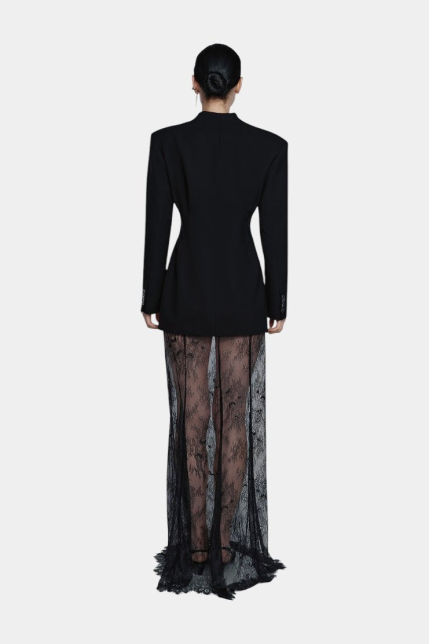 Черная кружевная максиюбка с шортами 165 LILI MAGER