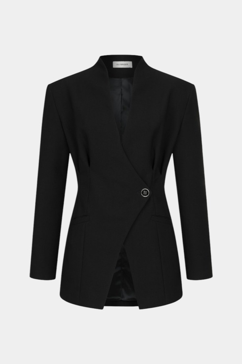 Черный асимметричный жакет 157 LILI MAGER