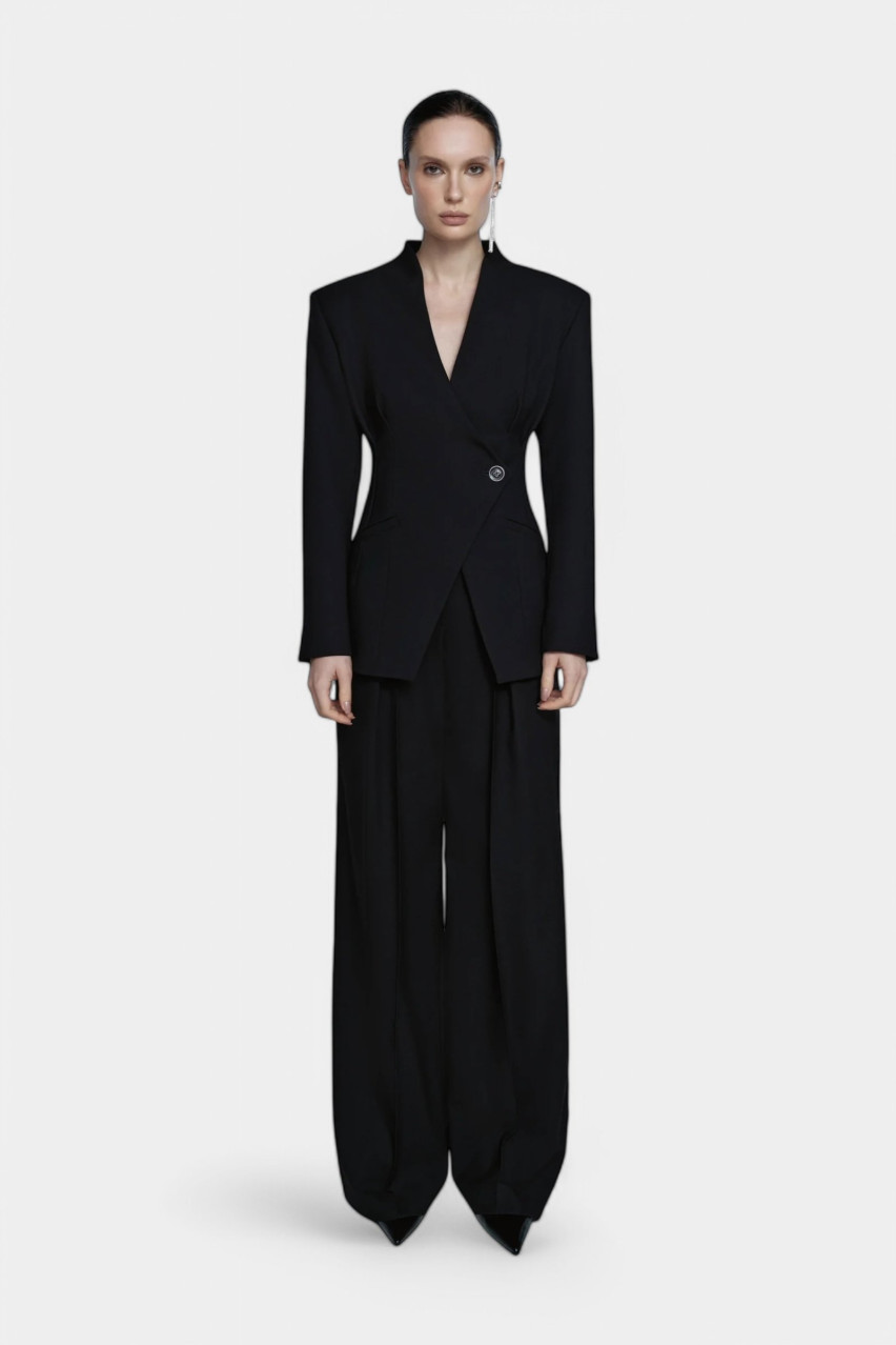 Черный асимметричный жакет 157 LILI MAGER