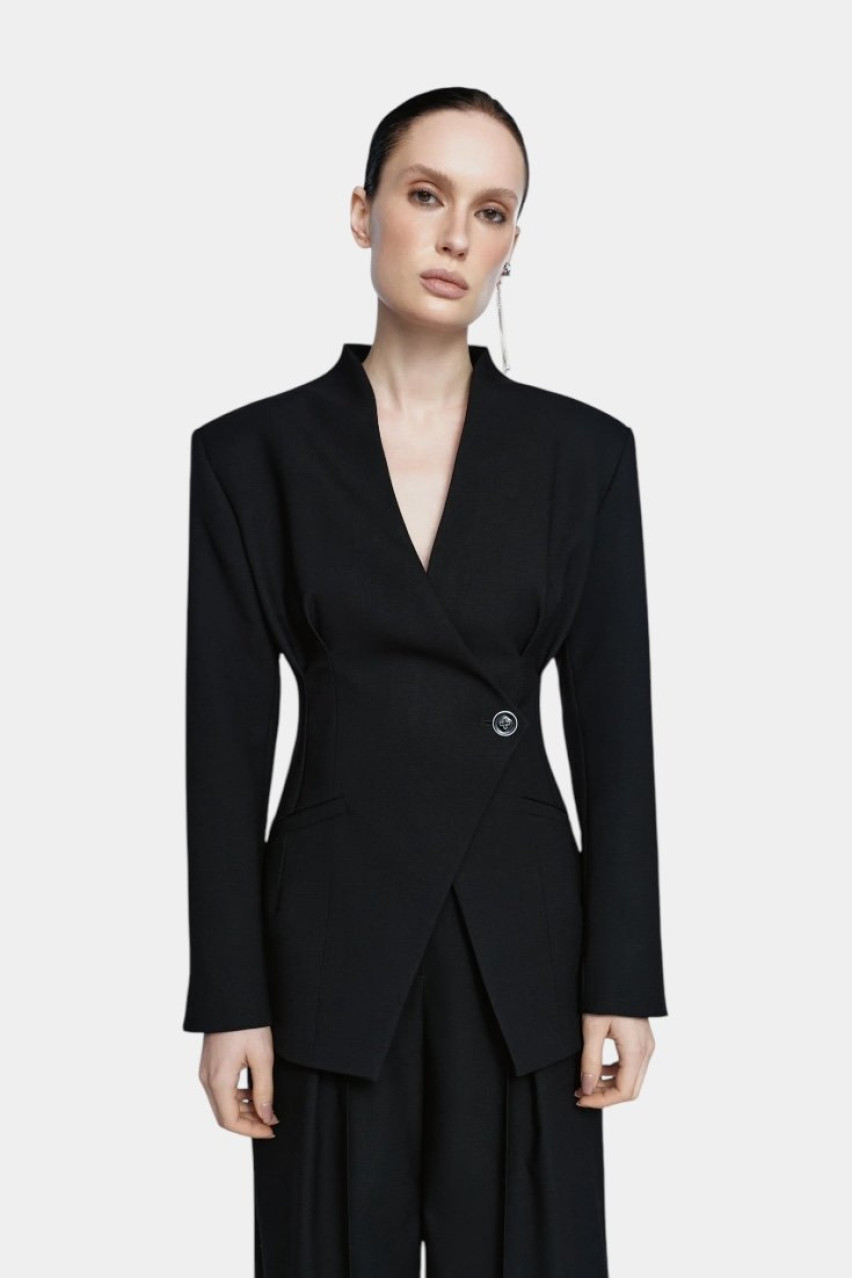 Черный асимметричный жакет 157 LILI MAGER